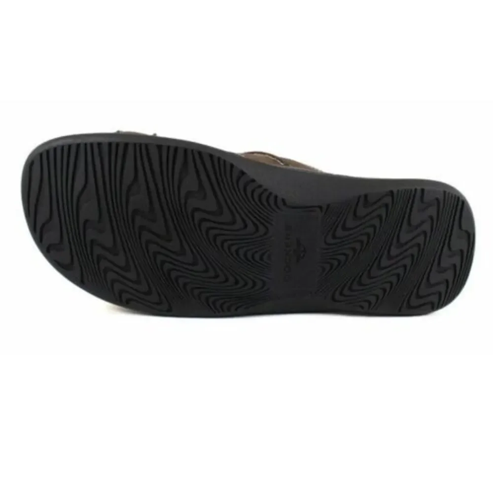 New Dockers Sunland Mens Slide In Sandals Dark Brown Comfort Memory Foam Size 13